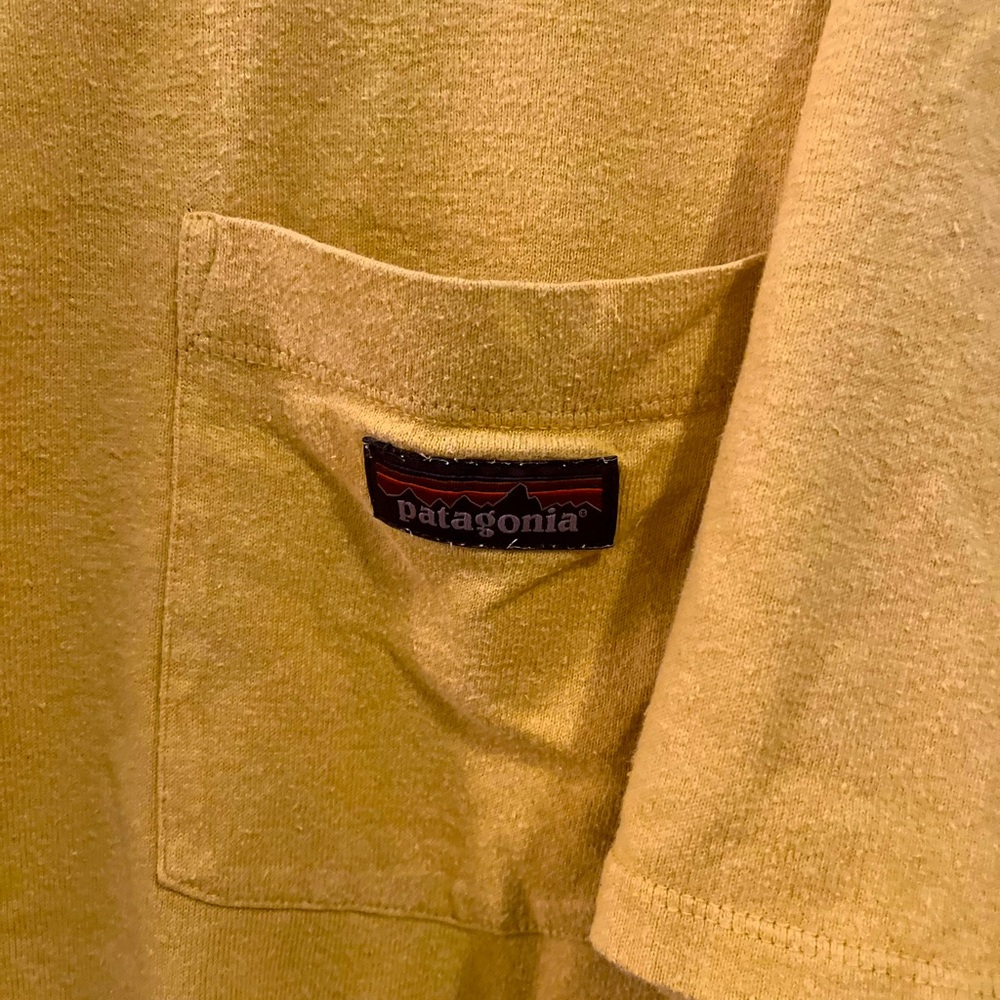Patagonia Men’s Short Sleeve Pocket Tee in Mustard Yellow